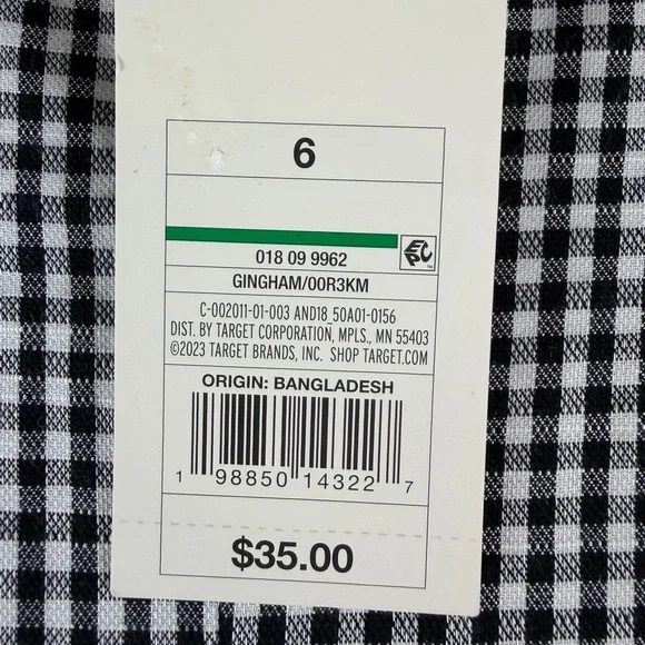 Women's Textured Corset Midi Dress - A New Day™ Black Gingham 6 - Picture 6 of 8